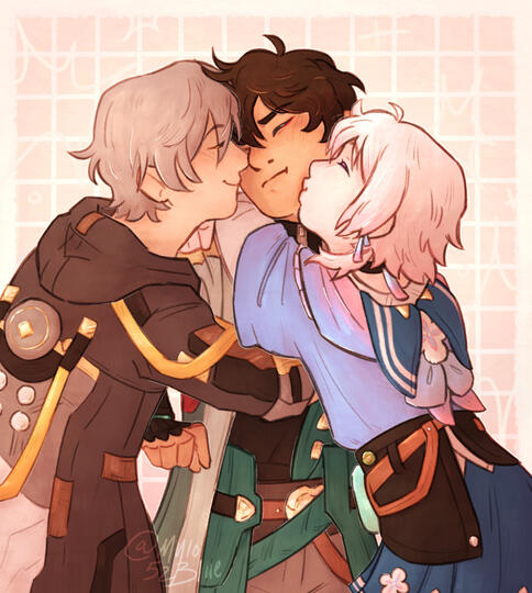 Untitled, 2024. Digital Illustration. Features characters from miHoYo&#39;s Honkai: Star Rail.