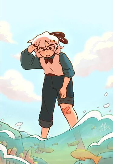 Untitled, 2023. Digital Illustration. Created for Artfight. Features llilyrose&#39;s character.